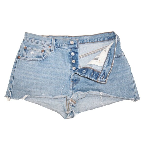 Levi's Pants - Levis 501 Big E LVC Jean Shorts Distressed Denim Cut Offs High Rise DIY Size 30